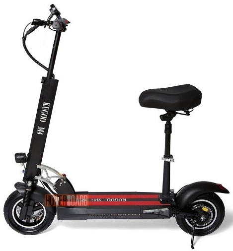 электросамокат с сиденьем  черного цвета фото