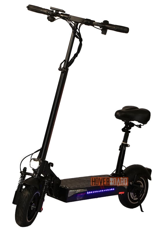 черный электросамокат Crosser T4 Seat на белом фоне фото