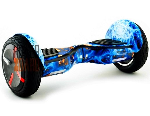 гироскутер детский 10.5 дюймов голубой с синим фото